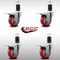 Service Caster 3.5'' SS Red Poly Swivel 1-5/8'' Expanding Stem Caster Set Total Lock Brake, 4PK SCC-SSEXTTL20S3514-PPUB-RED-158-4 - alternate 3